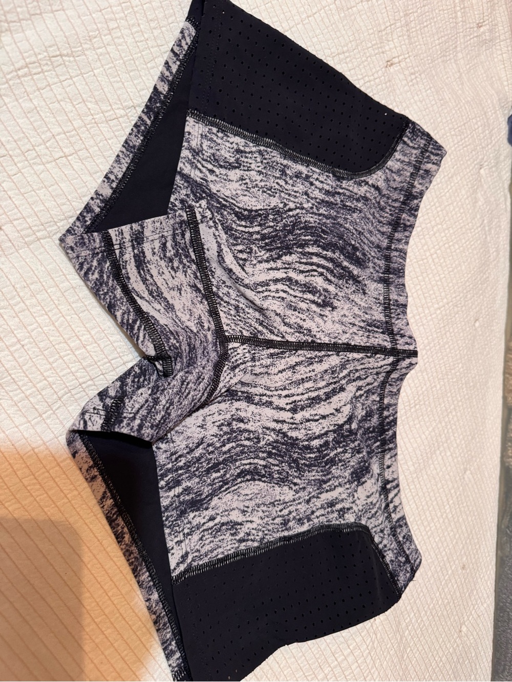 lululemon athletica Black and White Marble Performance Shorts
